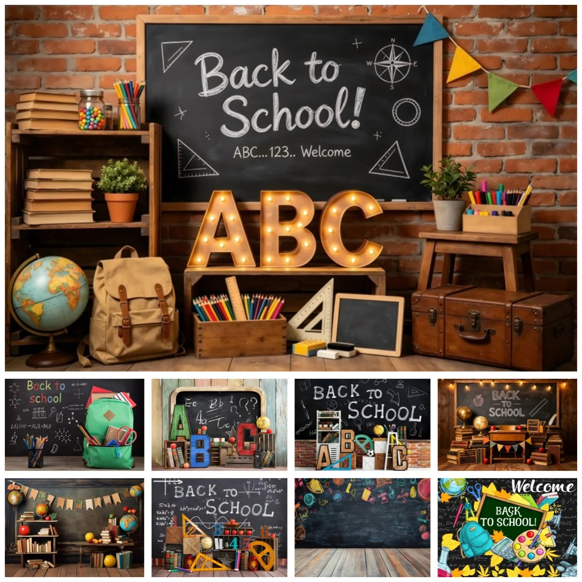 Fotohintergrund für den Schulanfang, Tafel-Kreide-Dekor, Kinder-Abschlussfeier-Hintergrund, Babyparty-Porträt, Fotostudio-Requisite