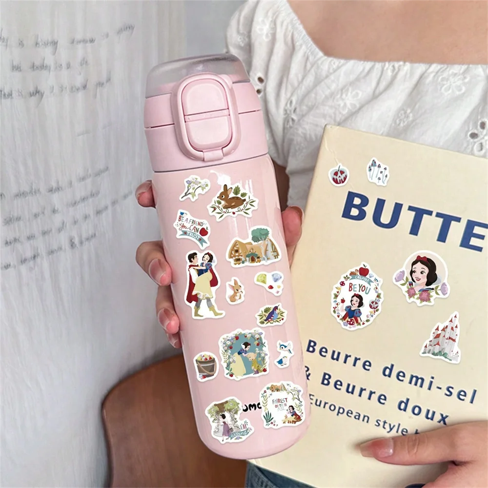 8Sheets/Pack Disney Cartoon Cute Princess Make Puzzle Stickers DIY Decoration Skateboard Phone Laptop Bike Fridge Stickers