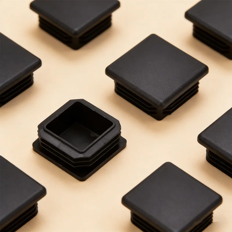 10Pcs Plastic Black Blanking End Caps Square Inserts For Tube Pipe Box Section - view 5