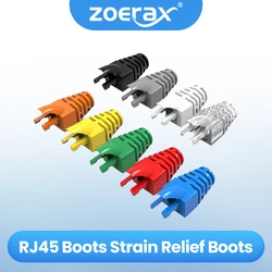 ZoeRax 50pcs Cat5E CAT6 RJ45 Ethernet Network Cable Strain Relief Boots Cable Connector Plug Cover