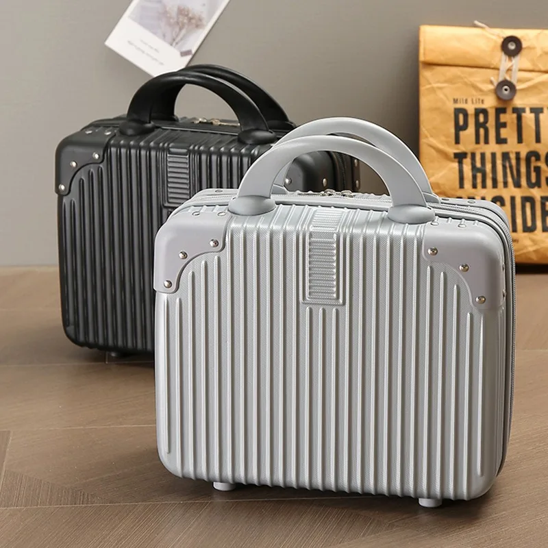 

Women Cosmetic Box 14 Inch Small Travel Suitcase Cosmetic Case Hand Luggage Makeup Box Organizer Boarding Case