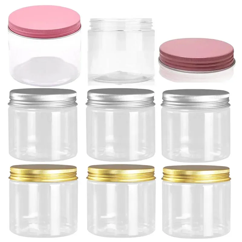 20Pcs Plastic Empty Jar with  Aluminum Lid 150ml PET Food Packaging Bottles Oil Wax Storage Jars Cosmetics Face Cream Containers