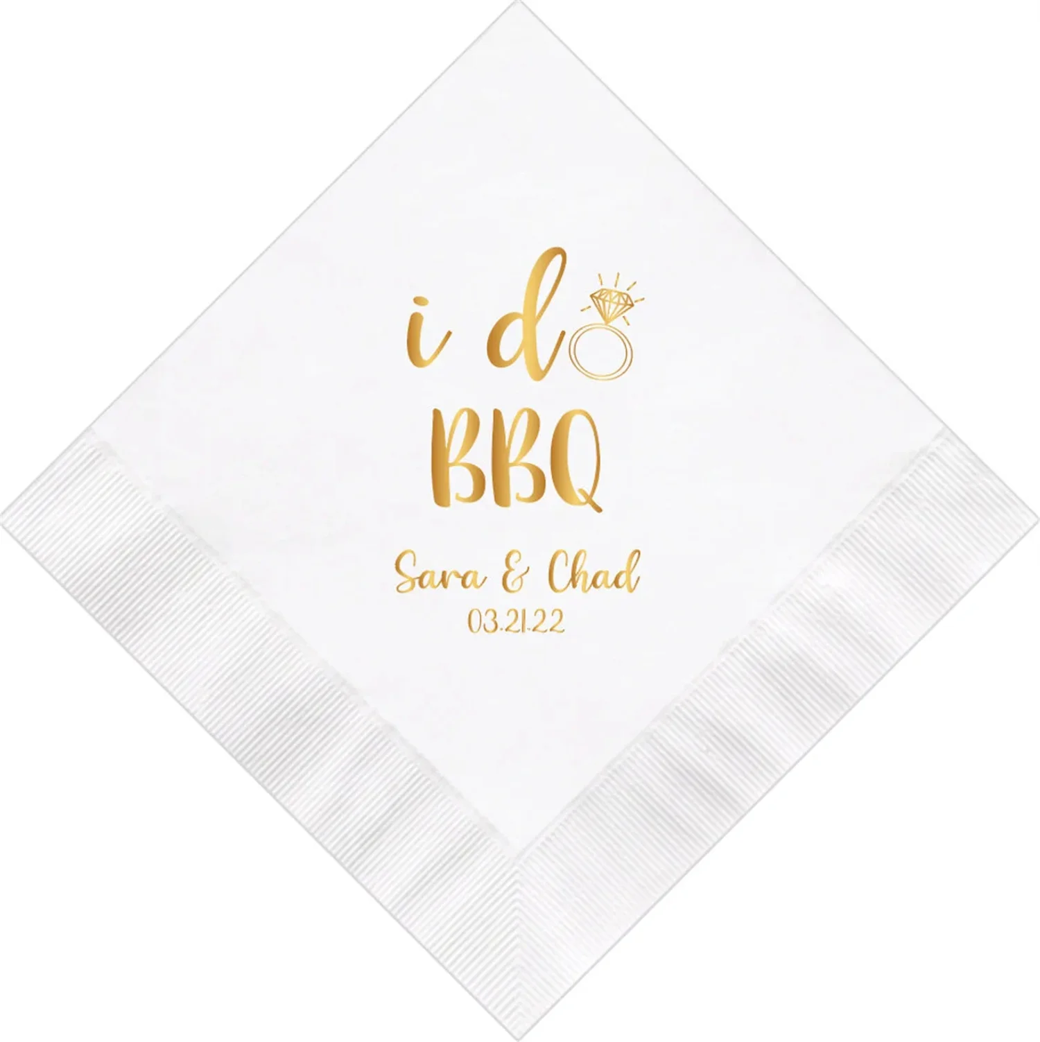 50 PCS I DO BBQ Barbecue Monogram Custom Personalized Napkins Wedding Candy Dessert Bar Chocolate Favor Party Paper Rustic Count