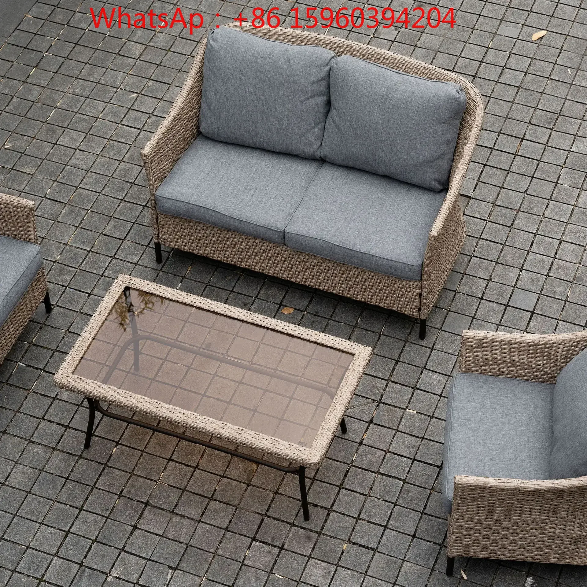 Outdoor lazy sofa bed tea table combination table and chair leisure villa balcony courtyard garden furniture waterproof