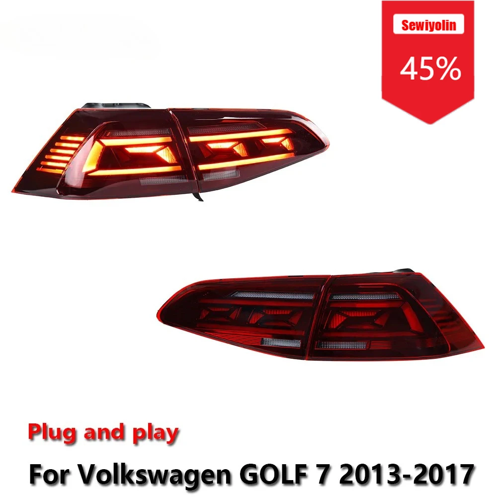 

Sewiyolin Car LED Tail Light Assemblies For VW GOLF 7 2013-2017 Auto Fog DRL Brake Turn Signal Lamp Plug and Play