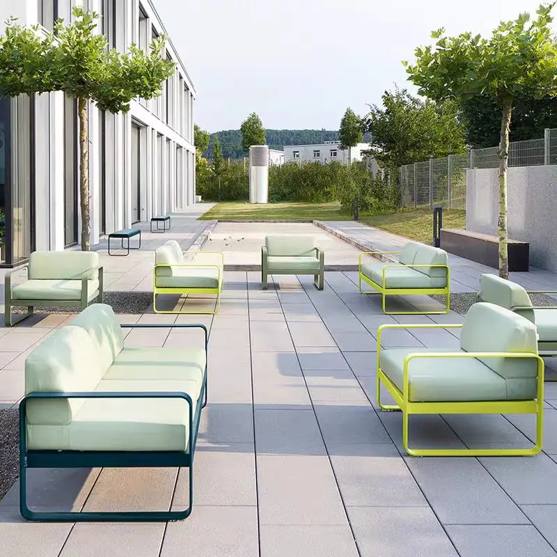 

#Outdoor Furniture Hotel Garden Two-Seated Double Sofa Modern Design Waterproof Eco-Friendly Rust-Proof Large Aluminum