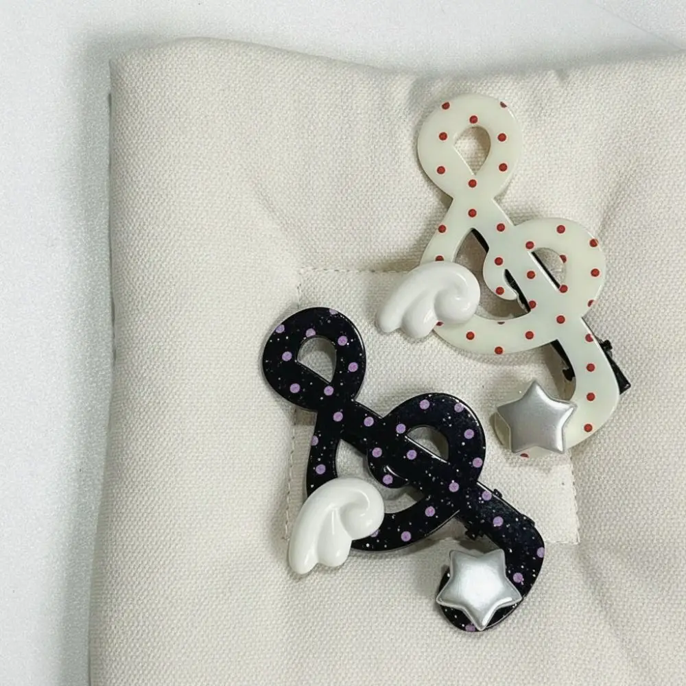 Acrylic Music Note Hairpin Polka Dot Anti Slip Star Wing Clip Korean Style Sweet Shape Student Hair Accessory Casual Wear