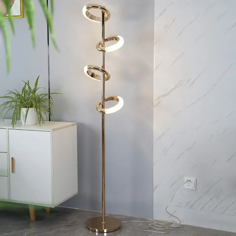 Ring Floor Lamp Modern Simple and Light Luxury Living Room Bedroom Table Lamp Villa Nordic Hotel Decoration Ambience Light