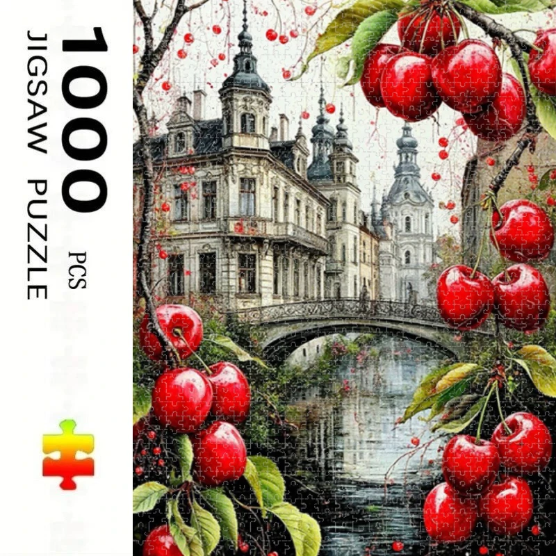500/1000pcs for Adults Jigsaw Puzzle Challenging Large-Scale Brain Teaser with Complex Patterns, Portable Box for Family Games