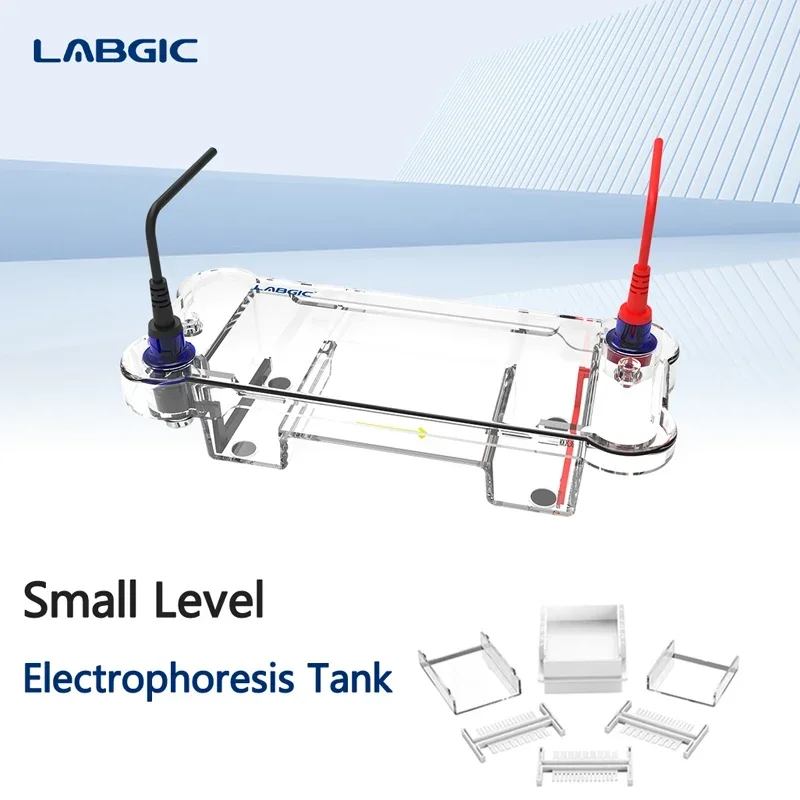 LABGIC Mini/Mid-Size Horizontal Electrophoresis Tank for Rapid Agarose Gel Separation Electrophoresis of DNA and RNA Samples