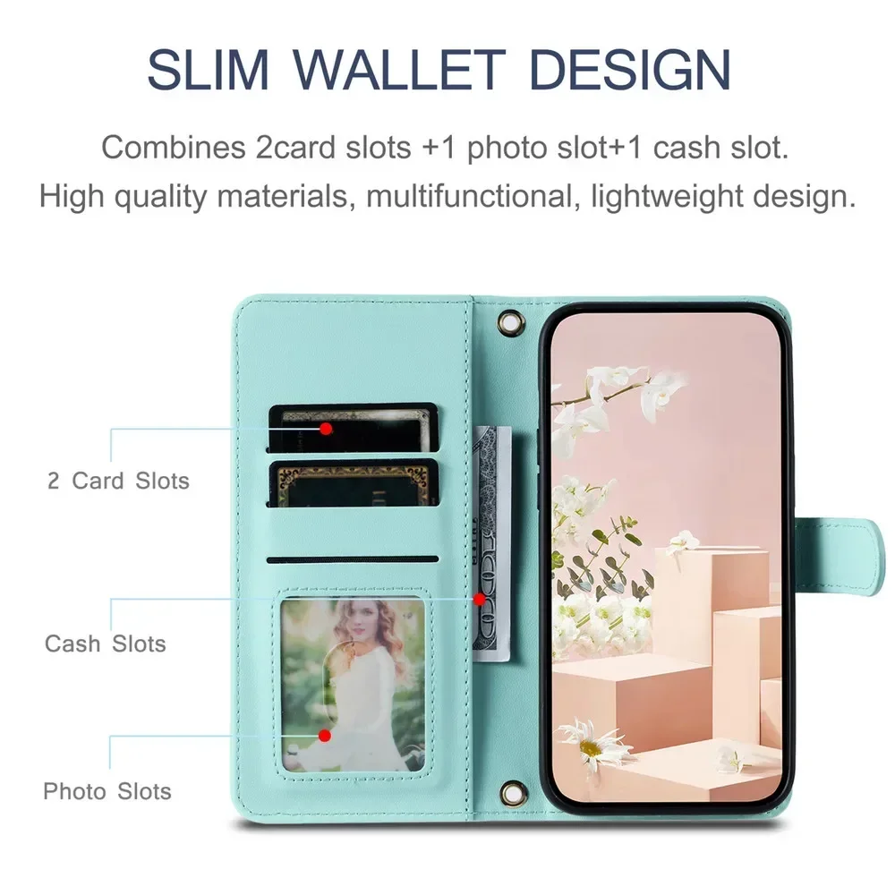 Realme 12 13 Pro Plus 5G Crossbody Leather Flip Book Case For OPPO Realme 12 Plus Wallet Funda Realmi 13 P1 P2 Pro 12+ Cover