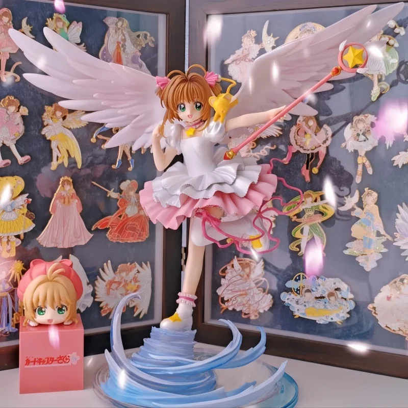 Hot 28cm Bandai Card Captor Sakura Anime Figure Sakura Avalon Standing Position Model Pvc Scene Decoration Ornaments Toy Gift