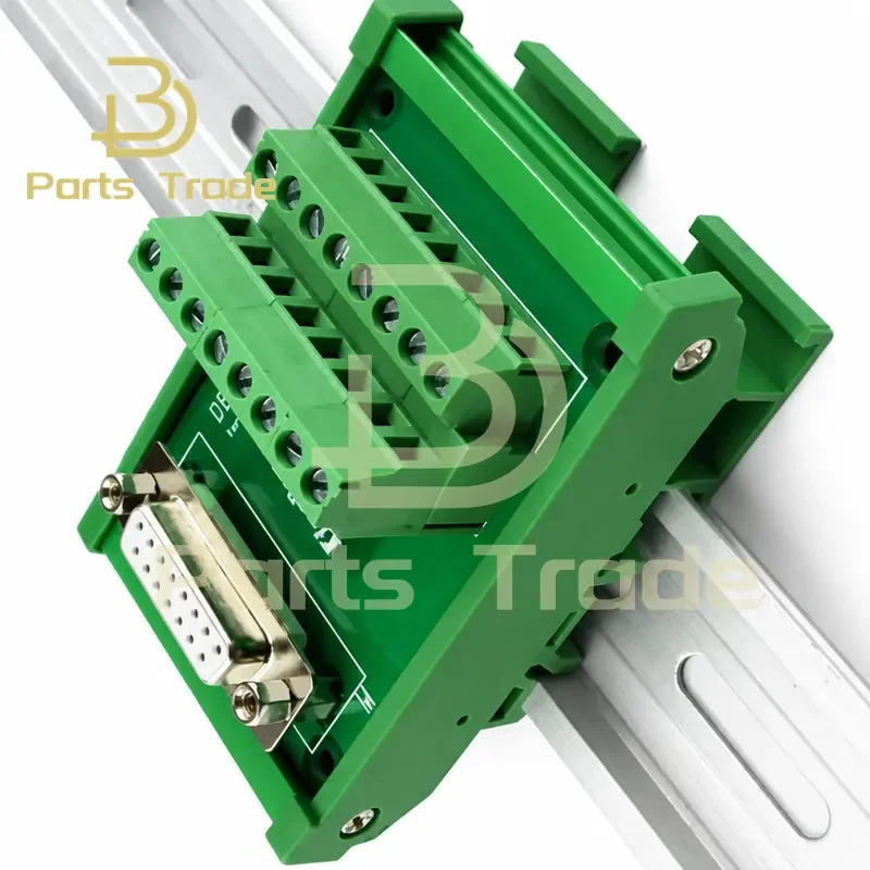 for DB15 Male Female D-SUB 15 Pin Port Signals Breakout PCB Board Screw Terminal Adapter Connector DR15 With Housing Din Rail