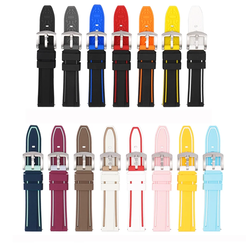 Rubber watchband Silicone Straps 20mm  Waterproof Rubber Replacement Band Watch for OMEGA Special Secondary colours