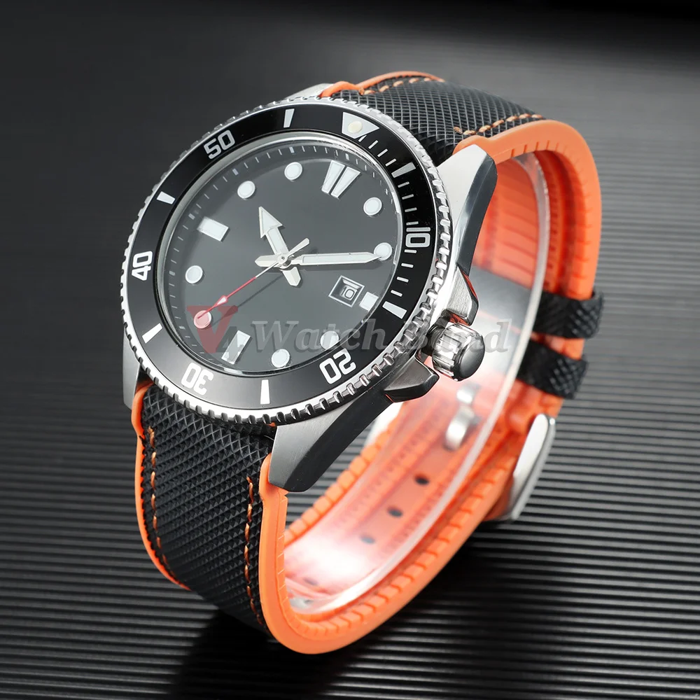 18/19/20/21/22/24mm Nylon-Segeltuch-Gummi-Hybrid-Uhrenarmband für Herren und Damen, Silikon, wasserdicht, orange-blaue Armbänder – Detail 17
