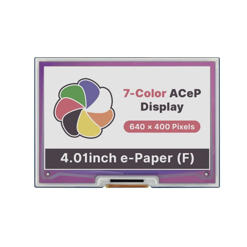 

4.01inch ACeP 7-Color E-Paper E-Ink Display HAT for Raspberry Pi, 640×400 Pixels