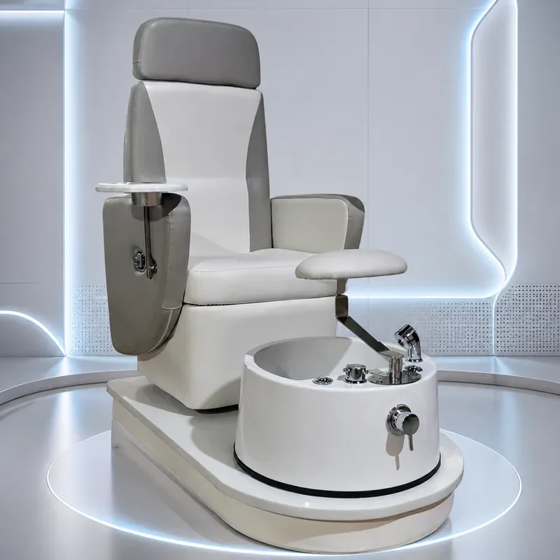 Rotatable Electric Foot Massage Sofa with Lamp Pedicure Chair for Foot Soaking Therapy Manicure Beauty Furniture