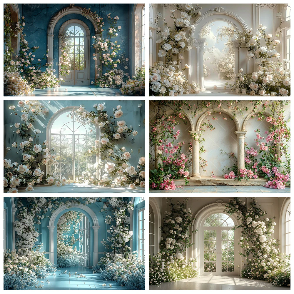

Wedding Flower Backdrop for Photography Floral Arch Bridal Shower Maternity Portrait Adult Birthday Party Photo Background Decor