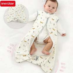 Baby Sleeping Bag Summer Thin Baby Sleepsack Kids Sleepwear Anti-Kick Blanket 3-18Months Animal Cartoon Print 100% Cotton