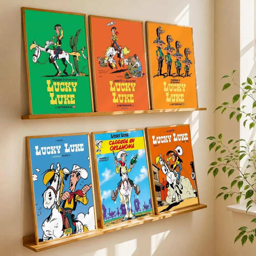 L-lucky Luke Anime Poster HD Home Wall Stickers House Hallway Living Room Bedroom Bar Office Decor Art Prints