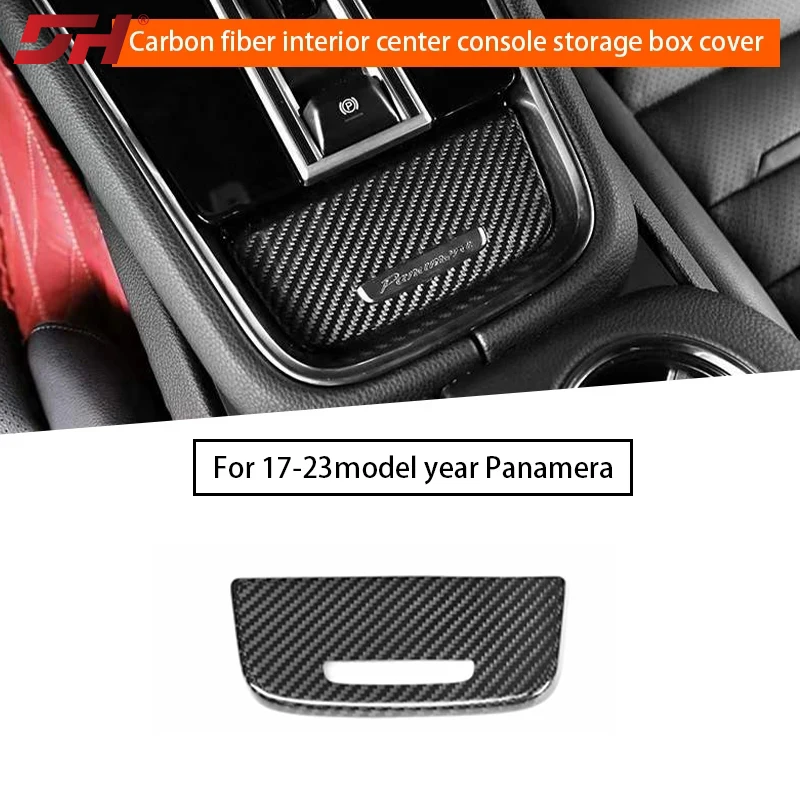 1 Pc Carbon Fiber Interior Center Console Storage Box Cover for Porsche Panamera 971 2017-2023