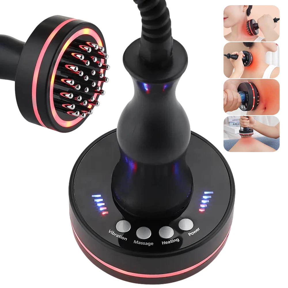 Health Dredge Meridian Massage Brush Detoxi Warm Moxibustion Microcurrent Slimming Massager Infrared Red Light Hot Compress