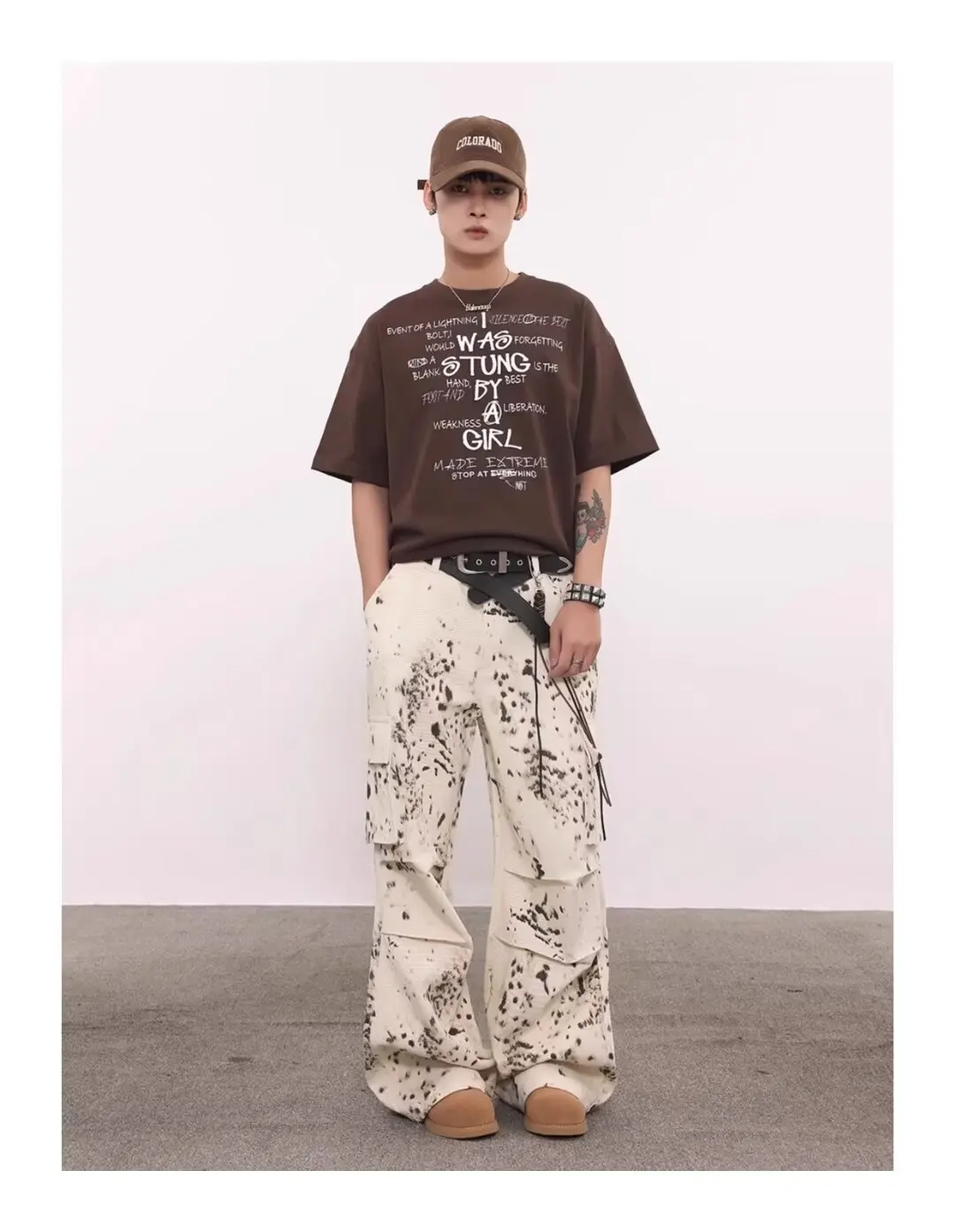 Leopard Cargo Pants Men Y2K Parachute Oversize Wide Leg Trousers Male Streetwear American Street Hip Hop Harajuku Straight Pants