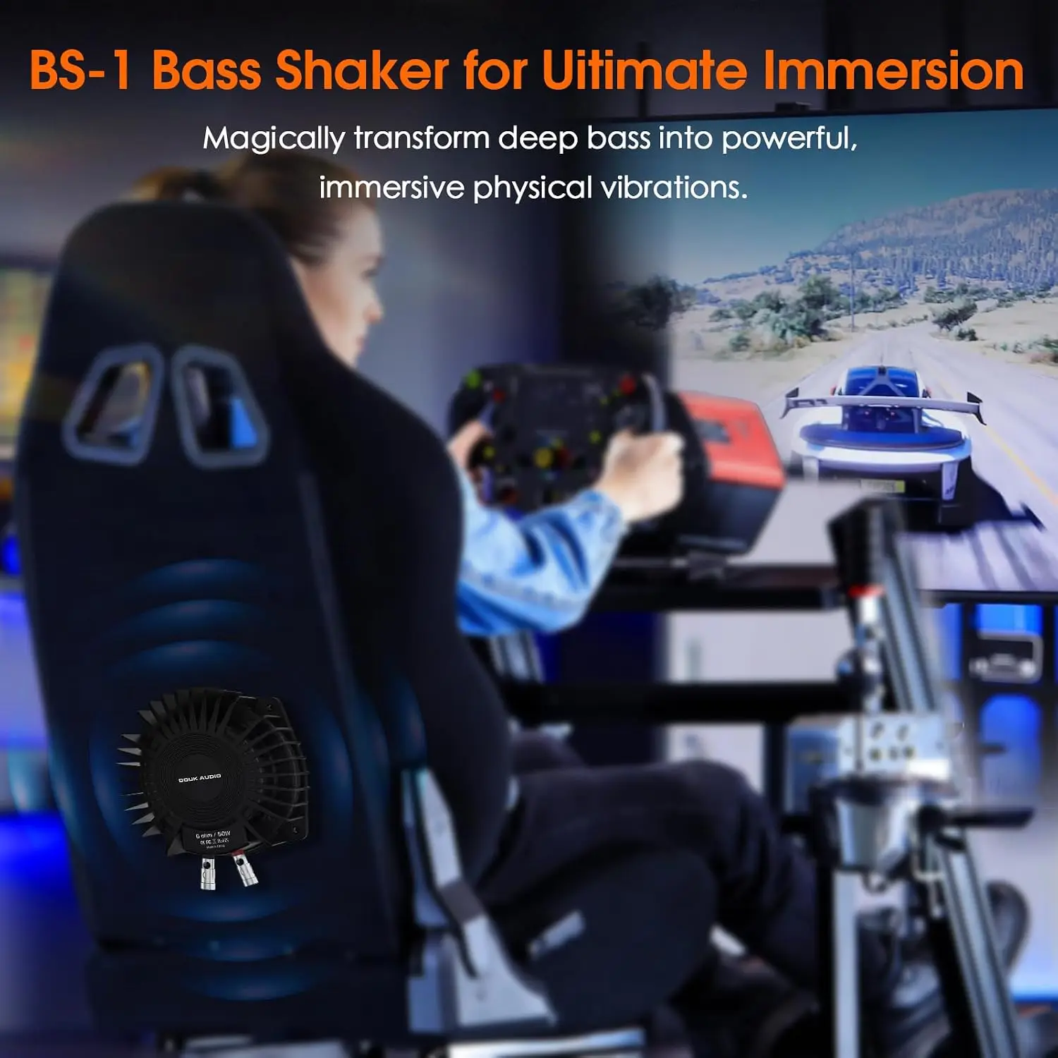 Tactile Transducer Bass Shaker, 50W High Power Subwoofer Vibration for Home Theater, Car Audio & Gaming Chair Immersion (1 Pair)