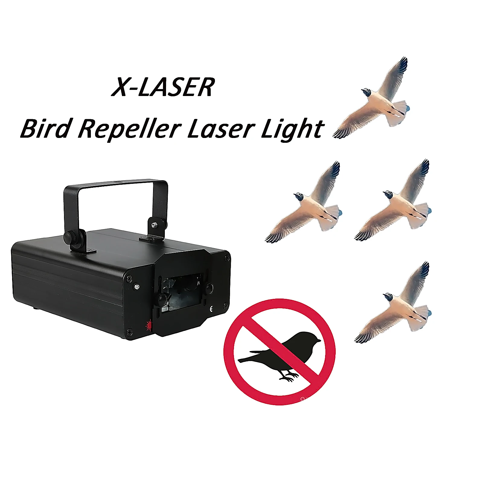 Indoor Laser Light Waterproof Harmless Bird Repellent Device With RF Control Warning Light for Farm Warehouse Light