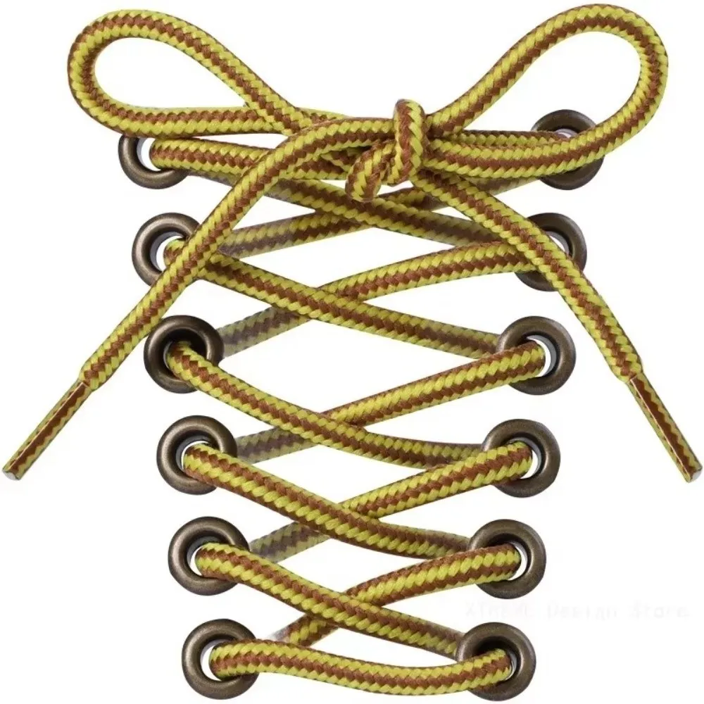 New Round Shoelaces Replace Striped Hiking Laces Heavy Duty Colorful Work Boot Laces Shoes Accessories