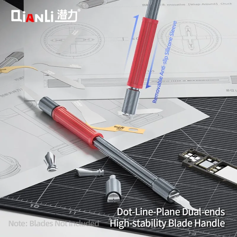 QIANLI Double-ended Handle Precision Dual-Use Anti-Slip Grip Ultra-Stable Collet for Mobile Phone Motherboard Repair Tools