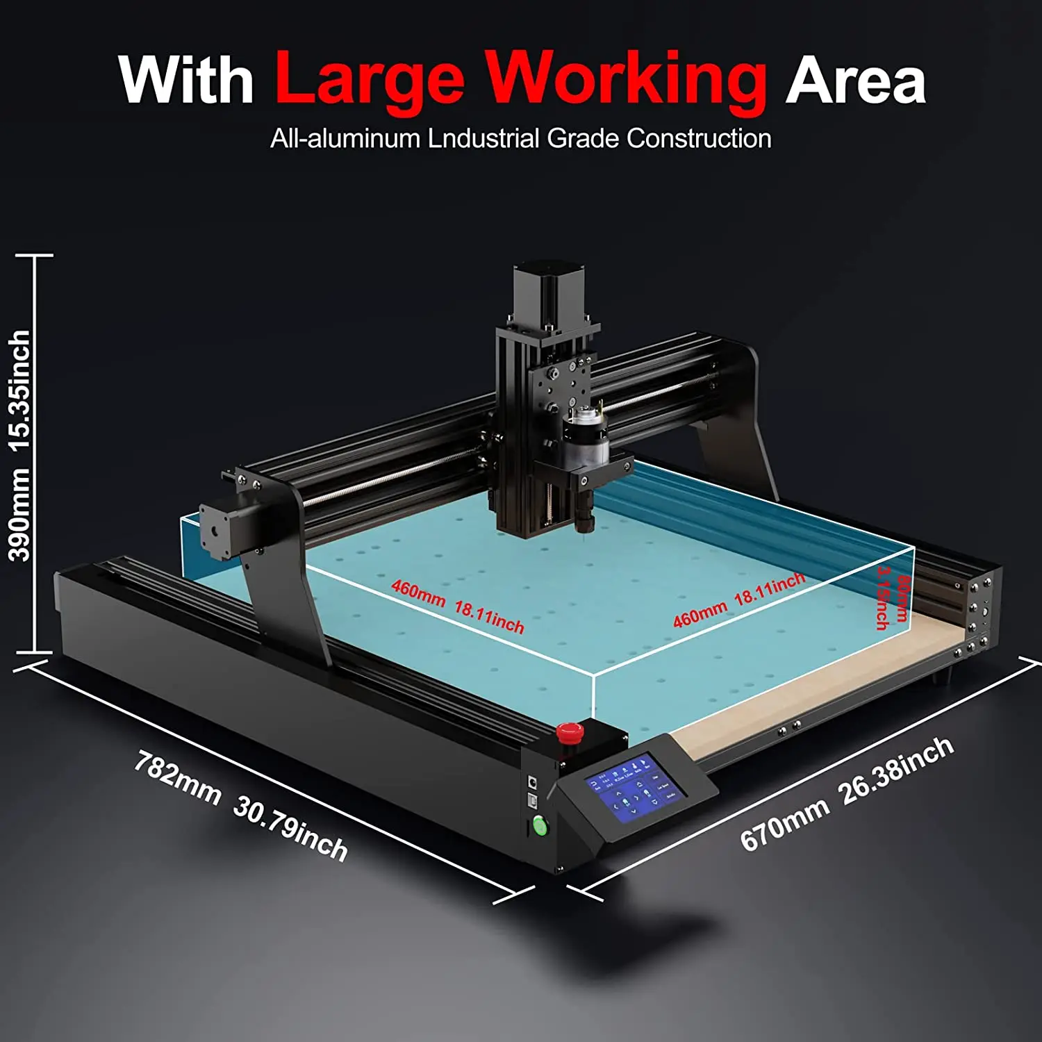 Imagem -04 - Duas Árvores Ttc450 Fresa para Madeira Faça Você Mesmo Máquina de Gravação a Laser Eixos c n c Roteador Grbl para Acrílico Pcb Pvc Metal