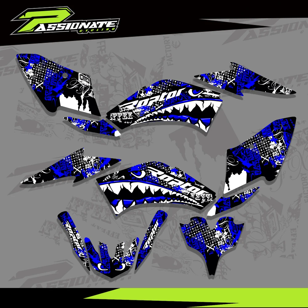 Motorcycle Background Graphic Sticker Decals Kit For Yamaha Raptor 125 250 ATV 2008 2009 2010 2011 2012 2013 Protector Customize