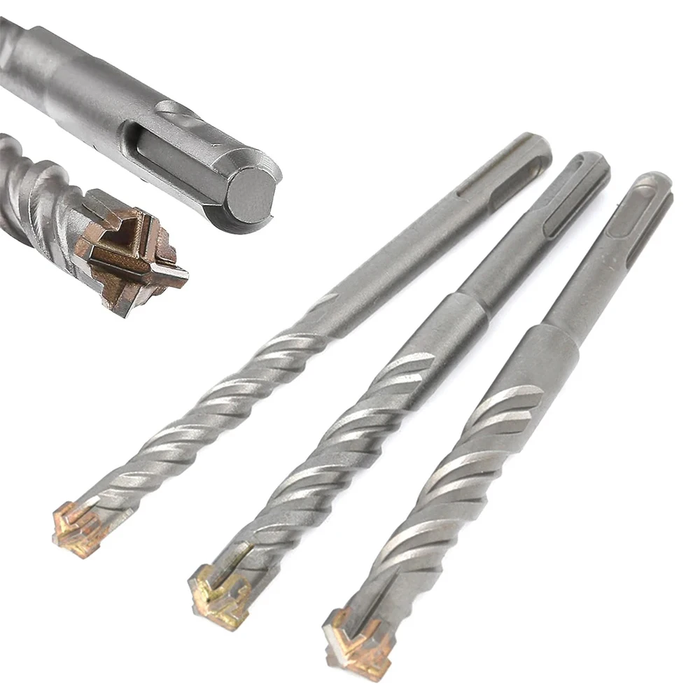 Set di punte da trapano SDS Plus 7 pezzi, punta da trapano per calcestruzzo 110 mm 160 mm (OD 5, 6, 8, 10, 12 mm), punta da trapano a percussione con 4 taglienti