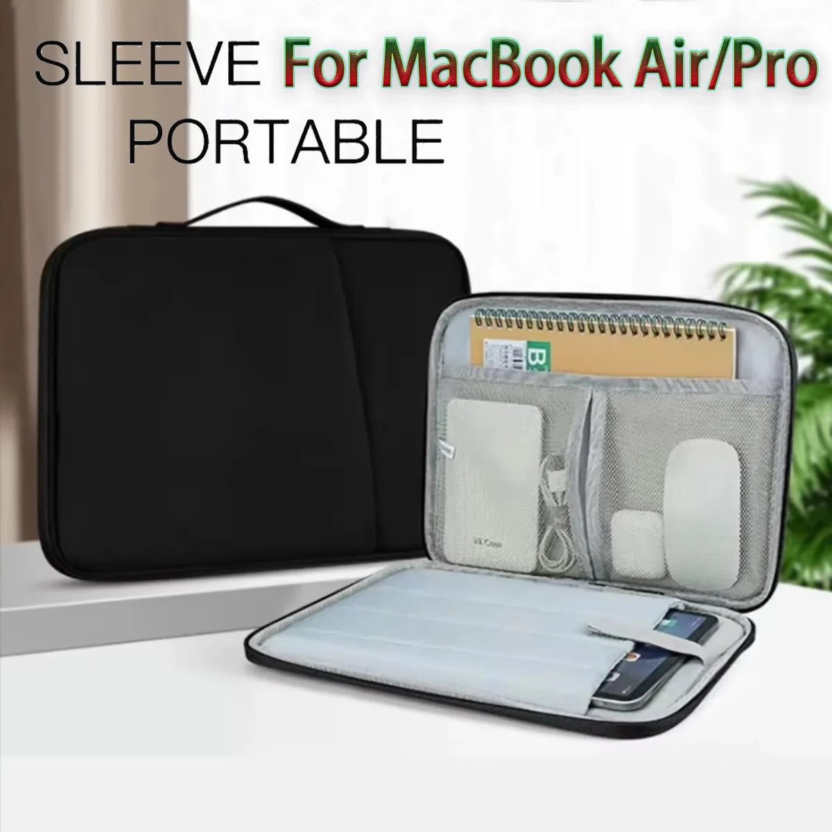 Laptop Sleeve Bag with for MacBook Air13 15 inch Notebook MacBook Pro13 14 16 inch M1 M2 M3 M4 Waterproof Zipper Portable Bag