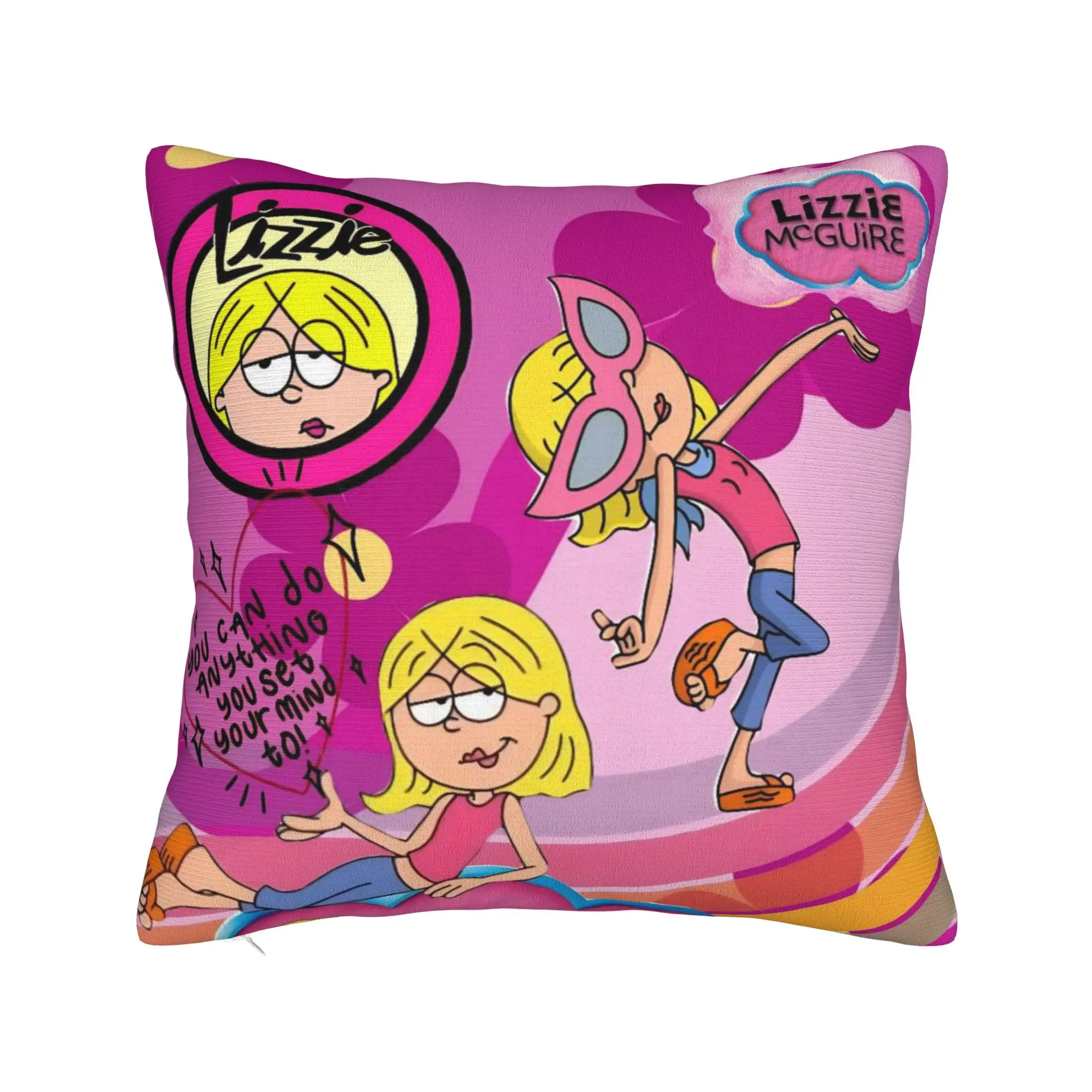 Lizzies Cartoon McGuires Square Pillow Cases  Cushion Cover Customized Polyester Decorative Pillowcase for Home 18