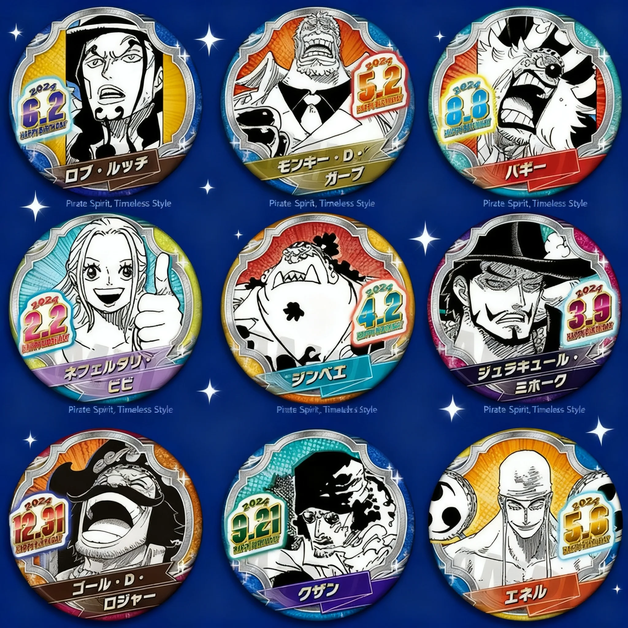 

One Piece Anime Badge 2024 Birthday Pin Zoro Luffy Chopper Nami Sanji Usopp Robin Franky Brook Jinbe Ace Sabo Law Doflamingo
