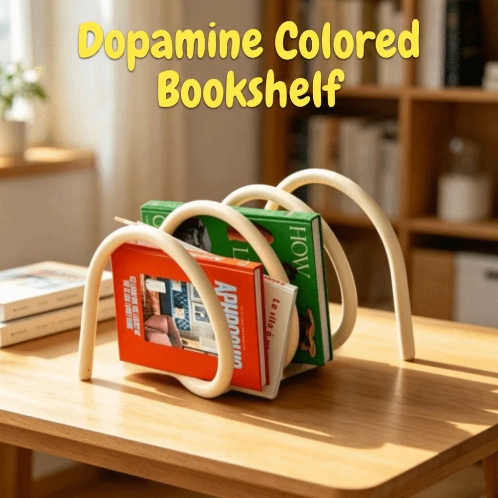 Fashionable Accessories Spiral Bookcases INS Dopamine Color Bookshelf Creative Minimalist Book Stand