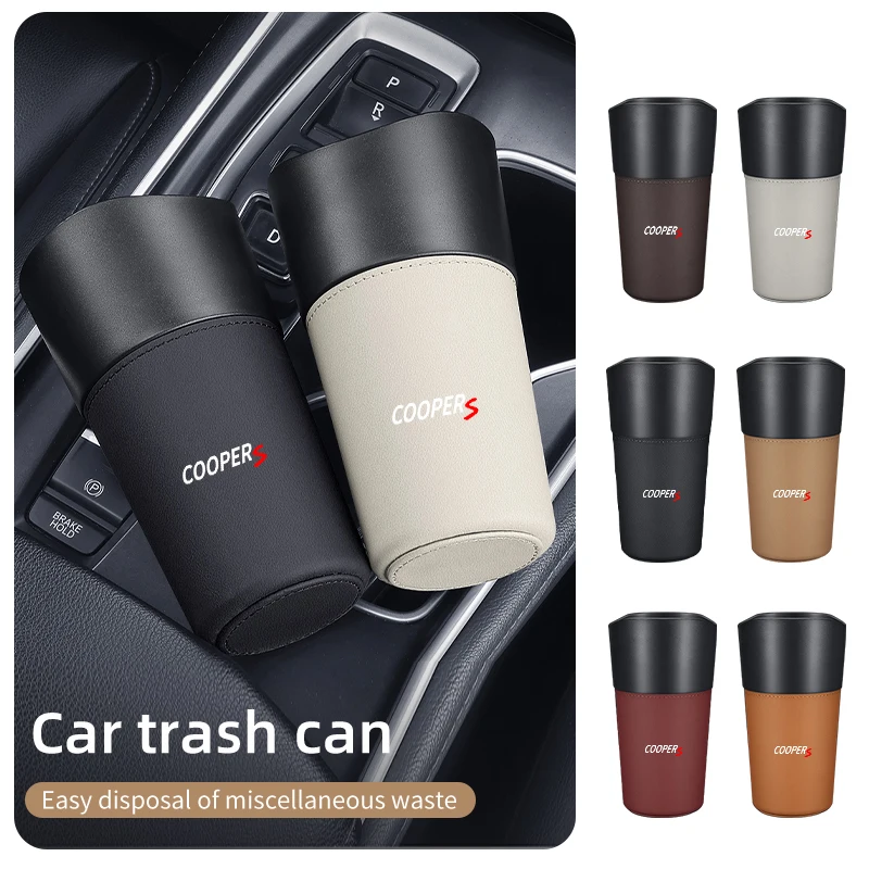 Car Trash Can Center Console Waterproof Garbage Storage Bucket For MINI Cooper One JCW Clubman R59 R60 R50 R53 R52 Cabrio WORKS