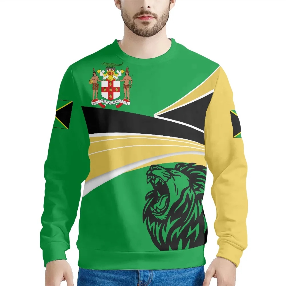 

2022 Autumn Large Size Men's T-Shirt Jamaica Flag Print T-Shirt New Listing Round Neck Long Sleeve Leisure Sweatshirt S-4XL