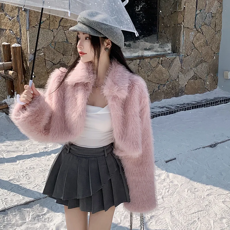 2024 Winter New Fur Jacket Warm Short  Fur  Jacket  Environmentally Friendly  Comfortable with Trendy Style Fur Jacket for Women