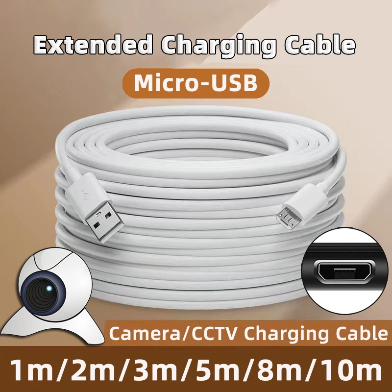 1m-10m extra lange micro-USB-datakabel type-c oplaadkabel is geschikt voor verlengkabel voor monitoringapparatuur