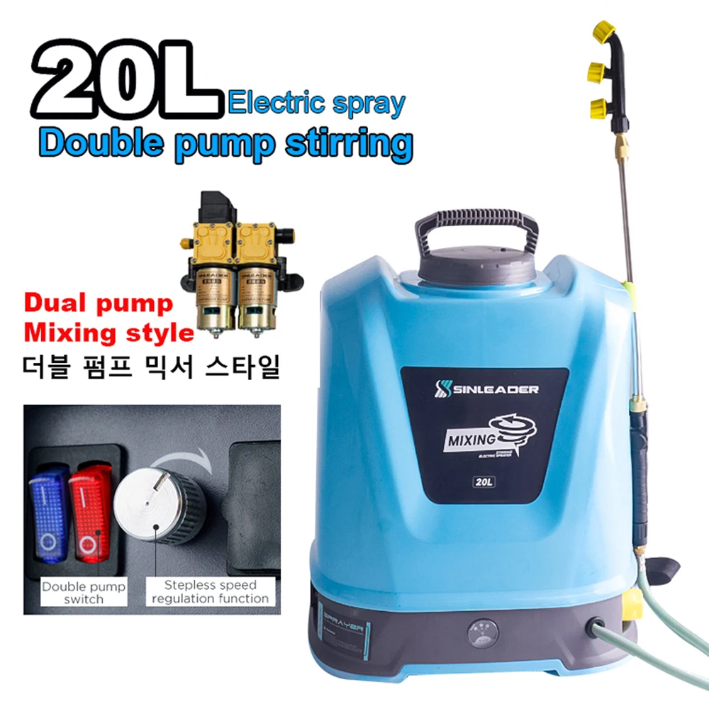 New Garden Double Pump Mixer Spray 20L Agricultural Knapsack Sprayer Double Pump Mixing Function