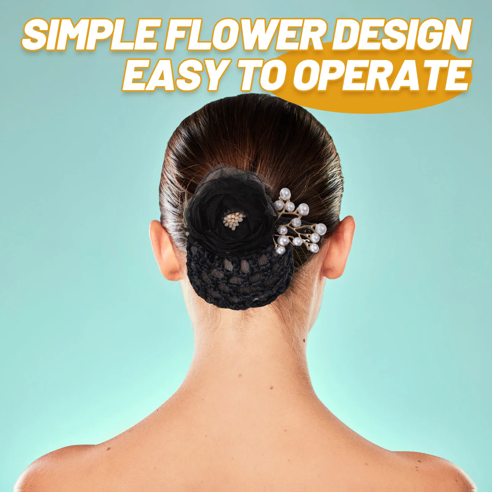

Girls Flower Hair Bun Cover Professional Accessories Women Nurse Stewardess Cap Comfortable Fabric Exquisite Design Matching