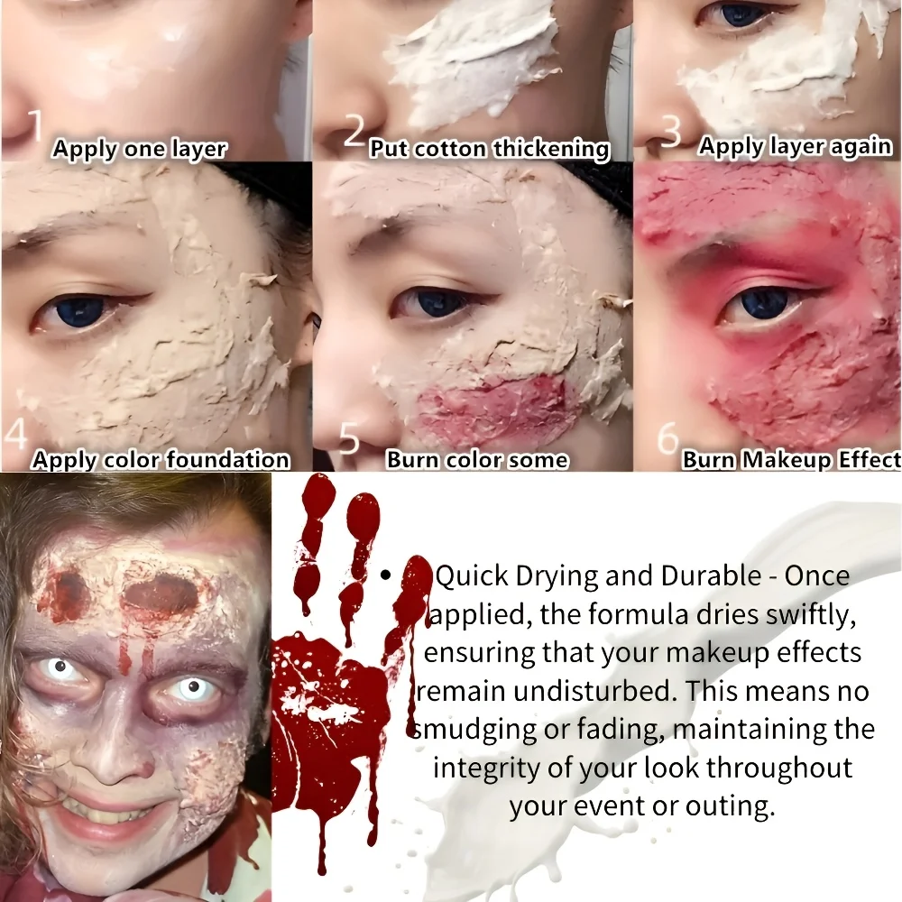 2-Pack Quick-Dry Liquid Latex SFX Cosmetic,Halloween SFX Fast-Drying Multi-Purpose Body Paint for Wounds,Wrinkles,Makeup,Elderly
