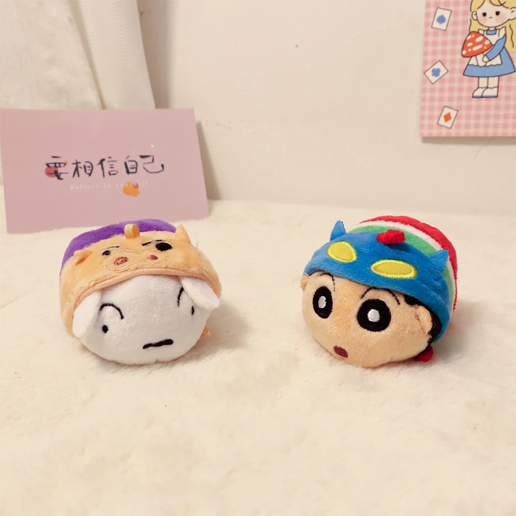 2024 New Kawaii Crayon Shin Chan Cute Doll Anime Plush Pendant Transforms Into Salted Egg Superman Bag Pendant Toy Gifts Girls