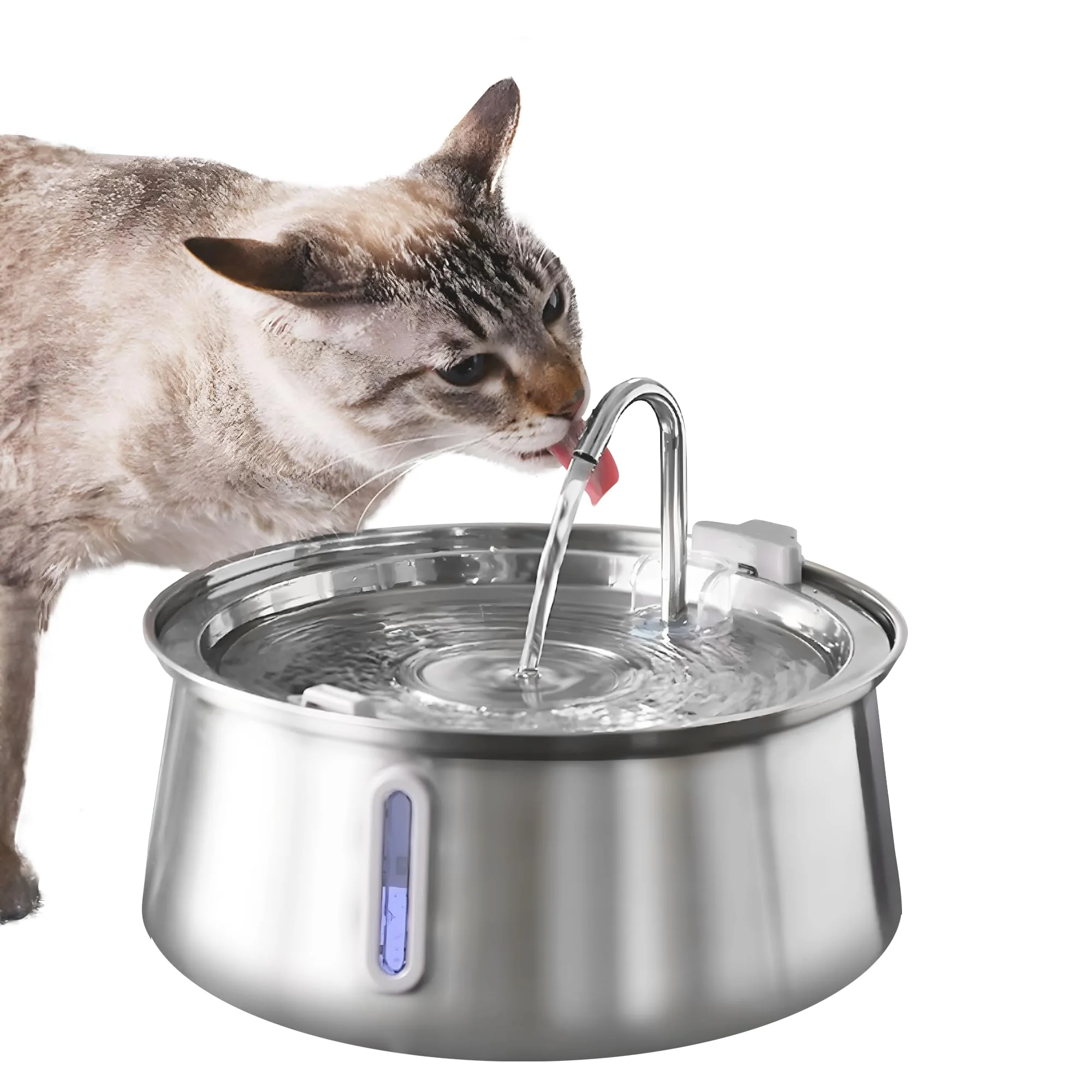 Cat Fountain Stainless Steel Pet Water Feeder 4L Large Capacity Automatic Pet Water Dispenser Multi-layer Filtration Water Bowl