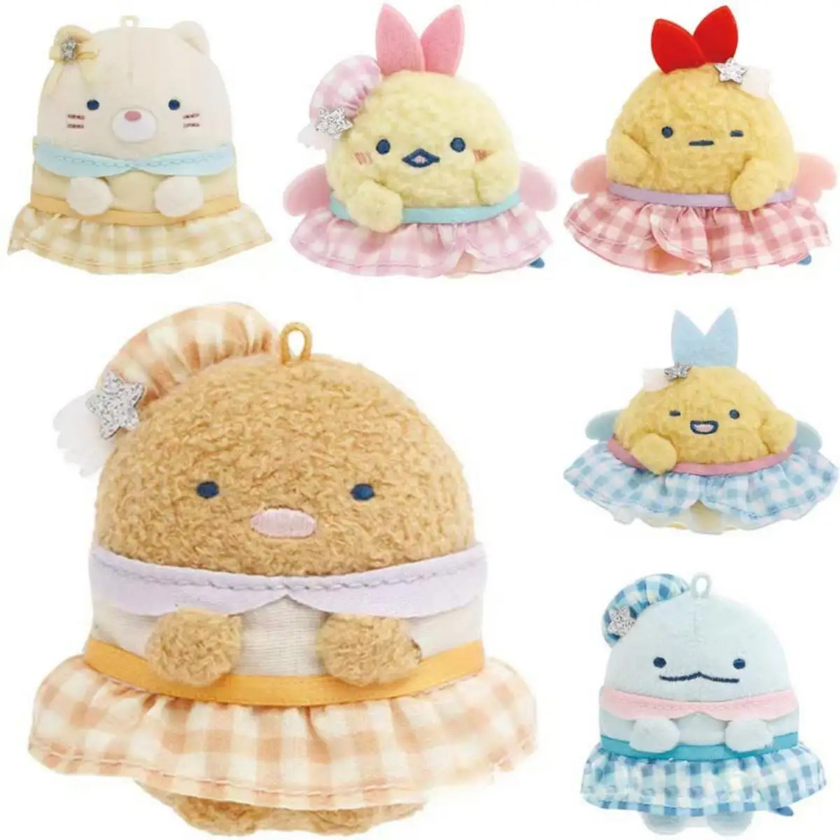 Sumikkogurashi Idol Serie Plüsch-Schlüsselanhänger, süßer Pinguin-Taschenanhänger, Kawaii gebratene Garnelen, weiche Sachen, Zubehör für Geburtstagsgeschenk