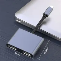 4 in1 Type C to Dual 4k HDMI-compatible Port USB C HUB Supports With USB 3.0 PD Charging Usb Splitter For  Laptop