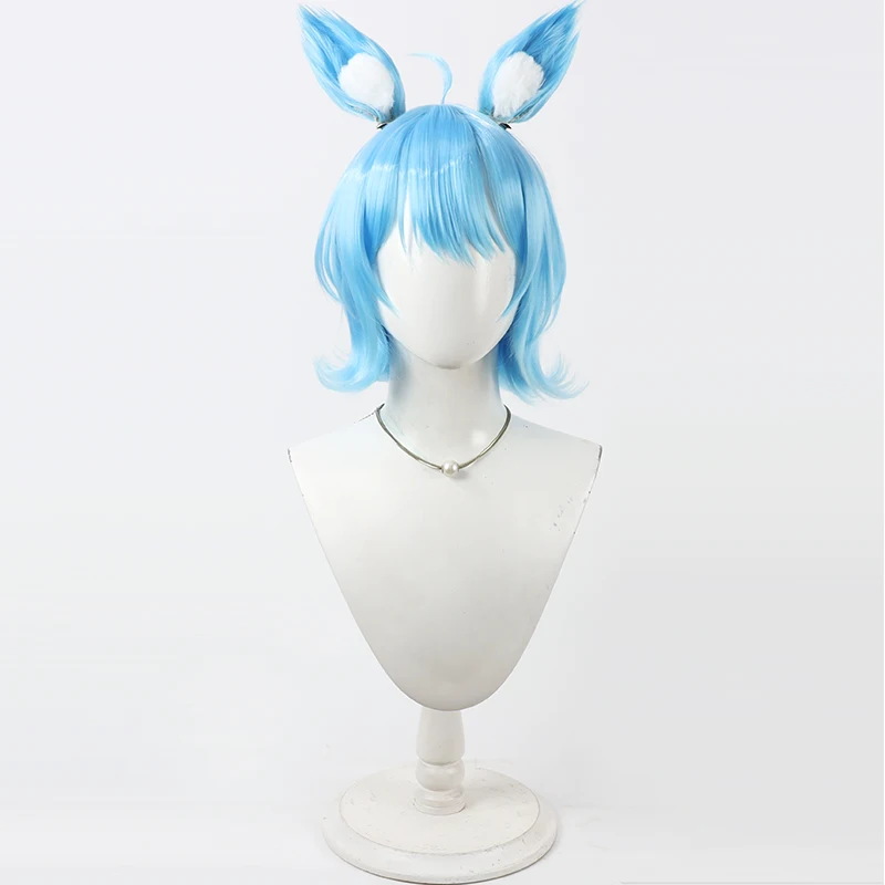 Peluca de Cosplay Virtual YouTube Vtuber Souya Ichika Cos, accesorios para fiesta de Carnaval y Halloween, pelo sintético de fibra resistente al calor + gorro de peluca